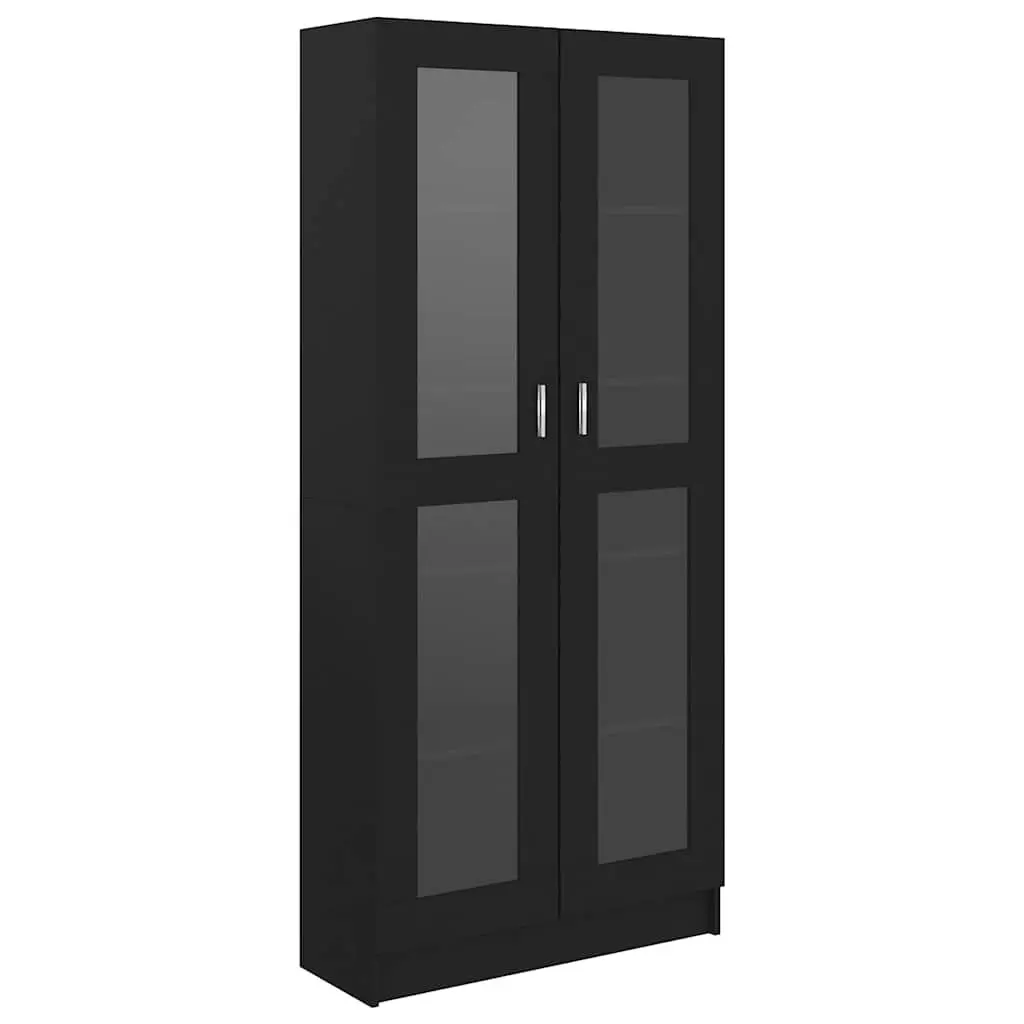 Black Display Cabinet with 5 Compartments