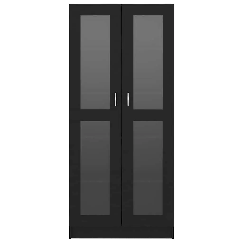 Black Display Cabinet with 5 Compartments