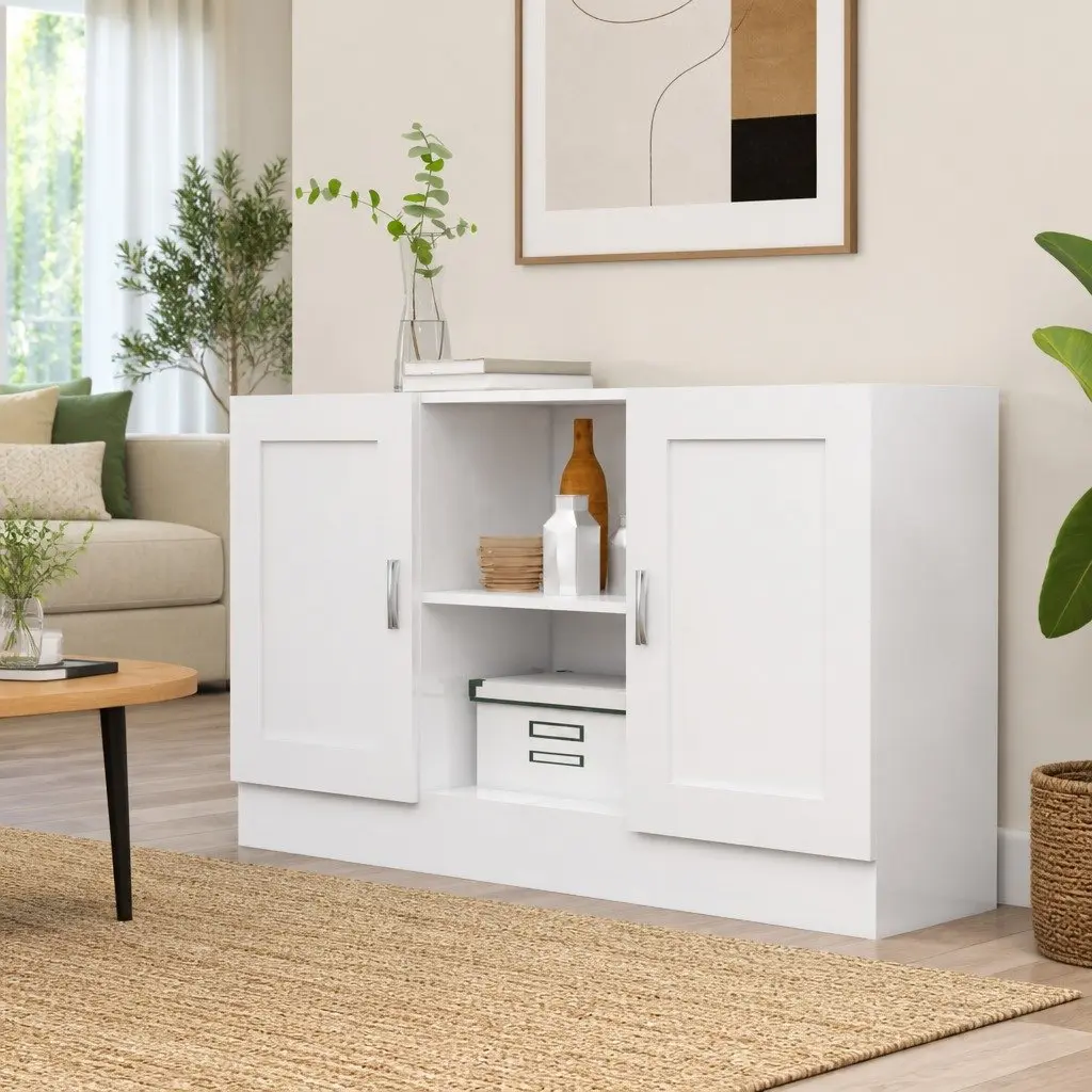 White Storage Sideboard Cabinet 120cm