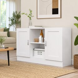 Durable White Storage Sideboard Cabinet 120cm