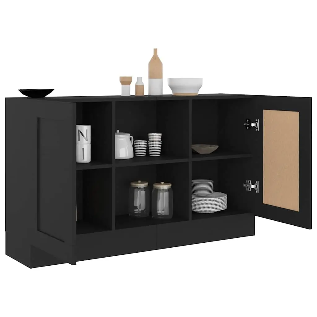 Black Storage Cabinet with 2 Doors and 2 Compartments