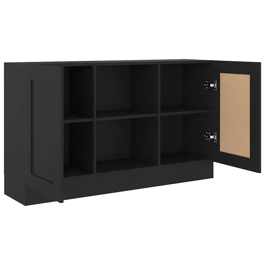 Black Storage Cabinet with 2 Doors and 2 Compartments