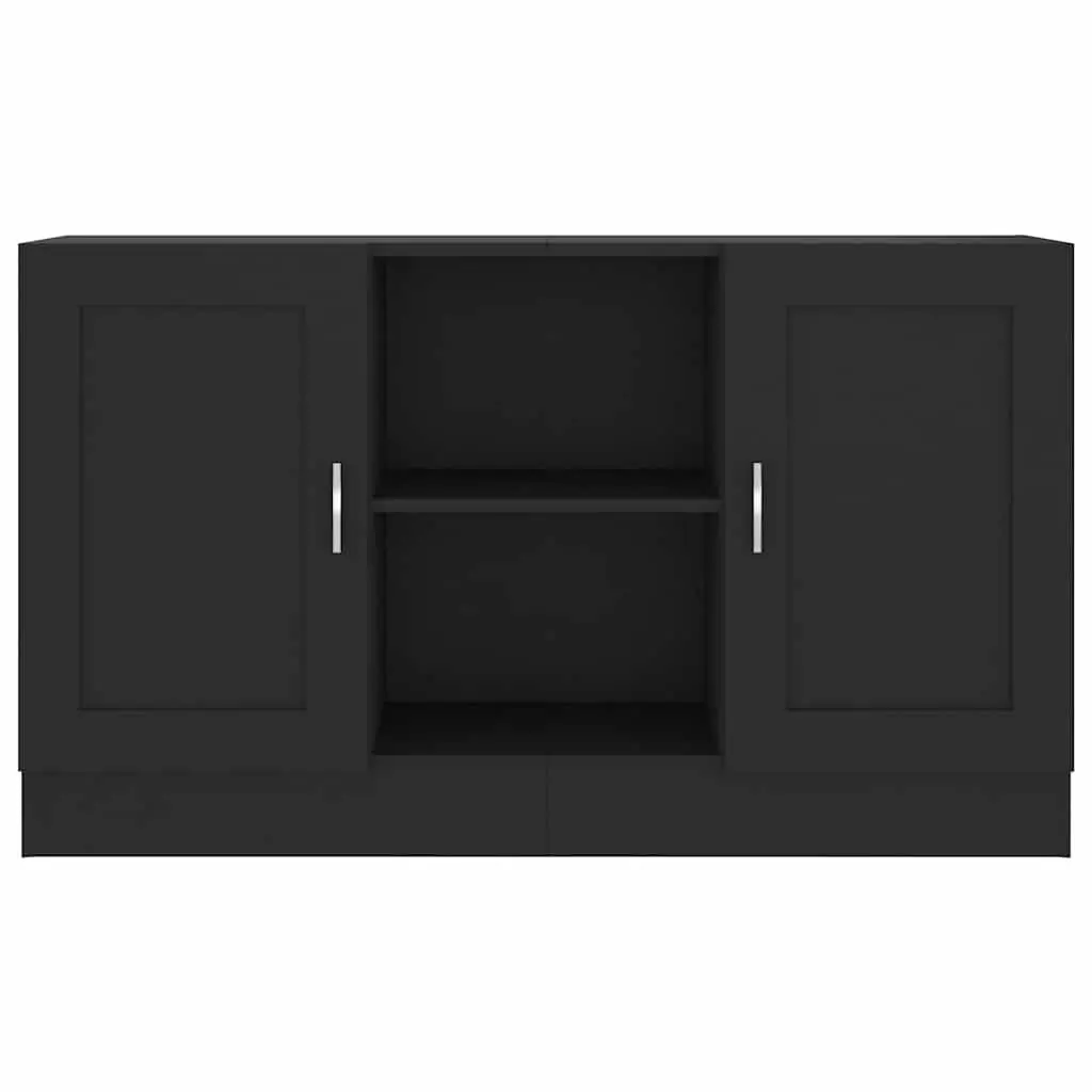 Black Storage Cabinet with 2 Doors and 2 Compartments