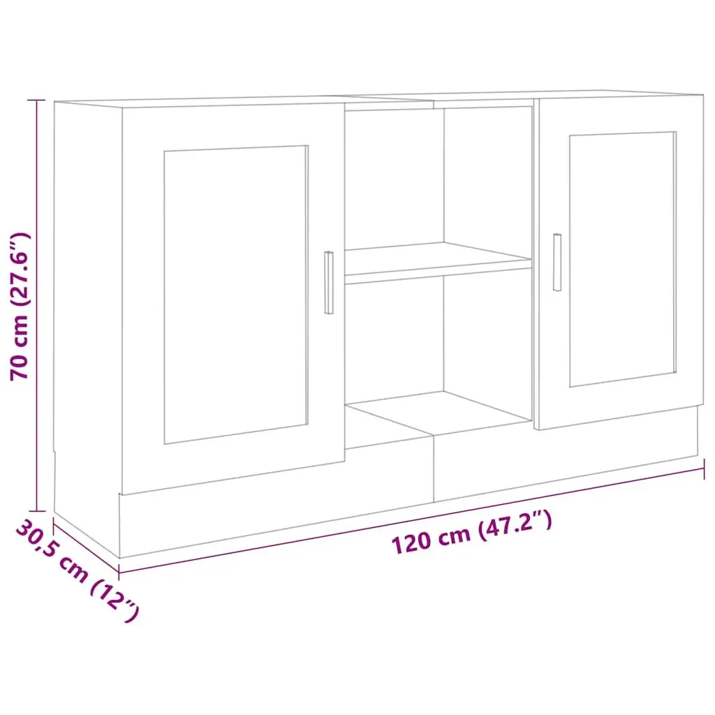 Black Storage Cabinet with 2 Doors and 2 Compartments