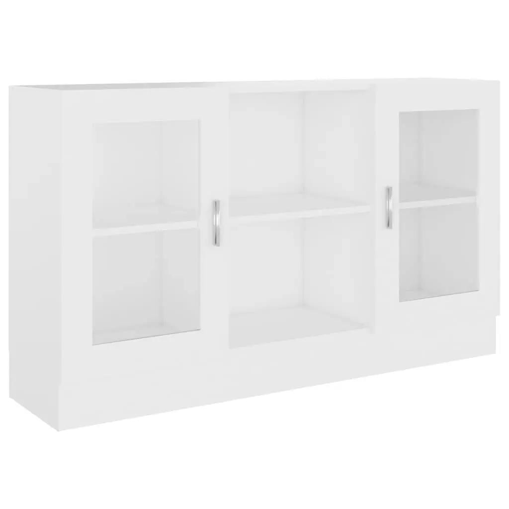 White Vitrine Cabinet with Display and Storage