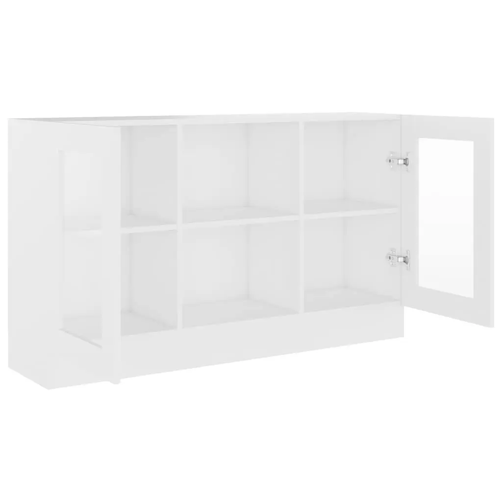 White Vitrine Cabinet with Display and Storage