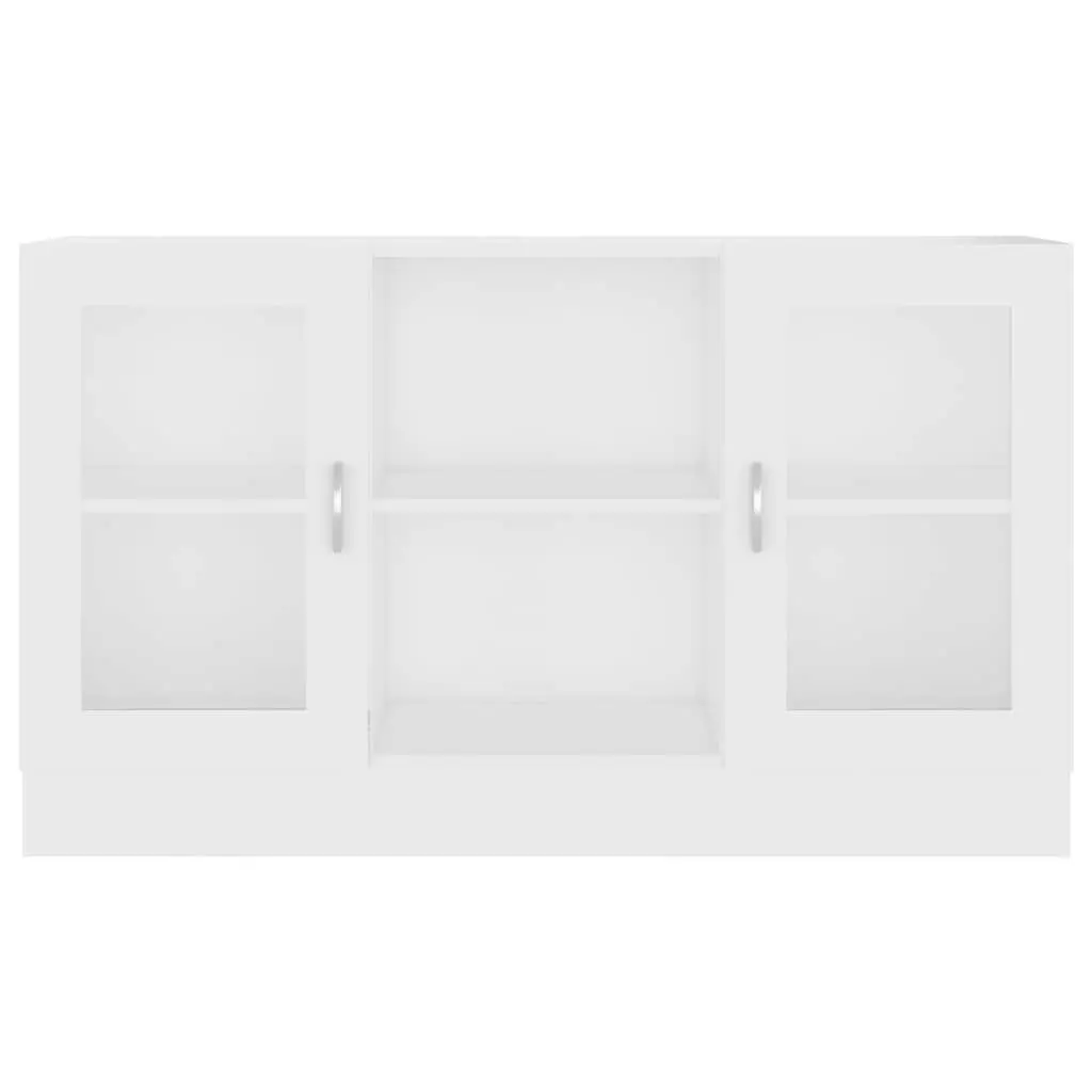 White Vitrine Cabinet with Display and Storage