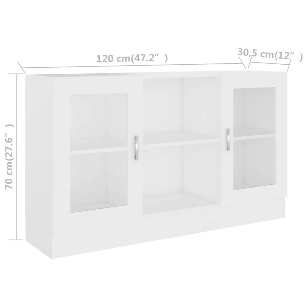 White Vitrine Cabinet with Display and Storage