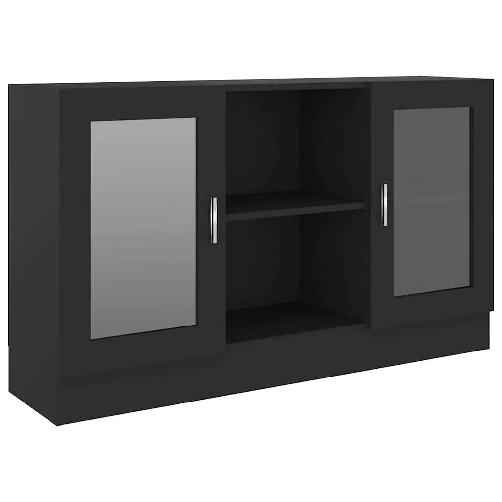 Black Vitrine Cabinet with Durable Build