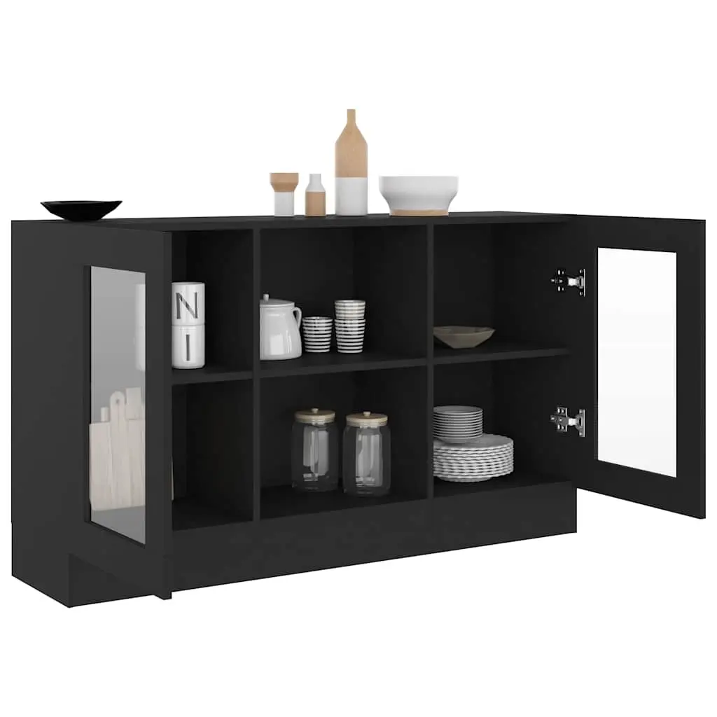 Black Vitrine Cabinet with Durable Build