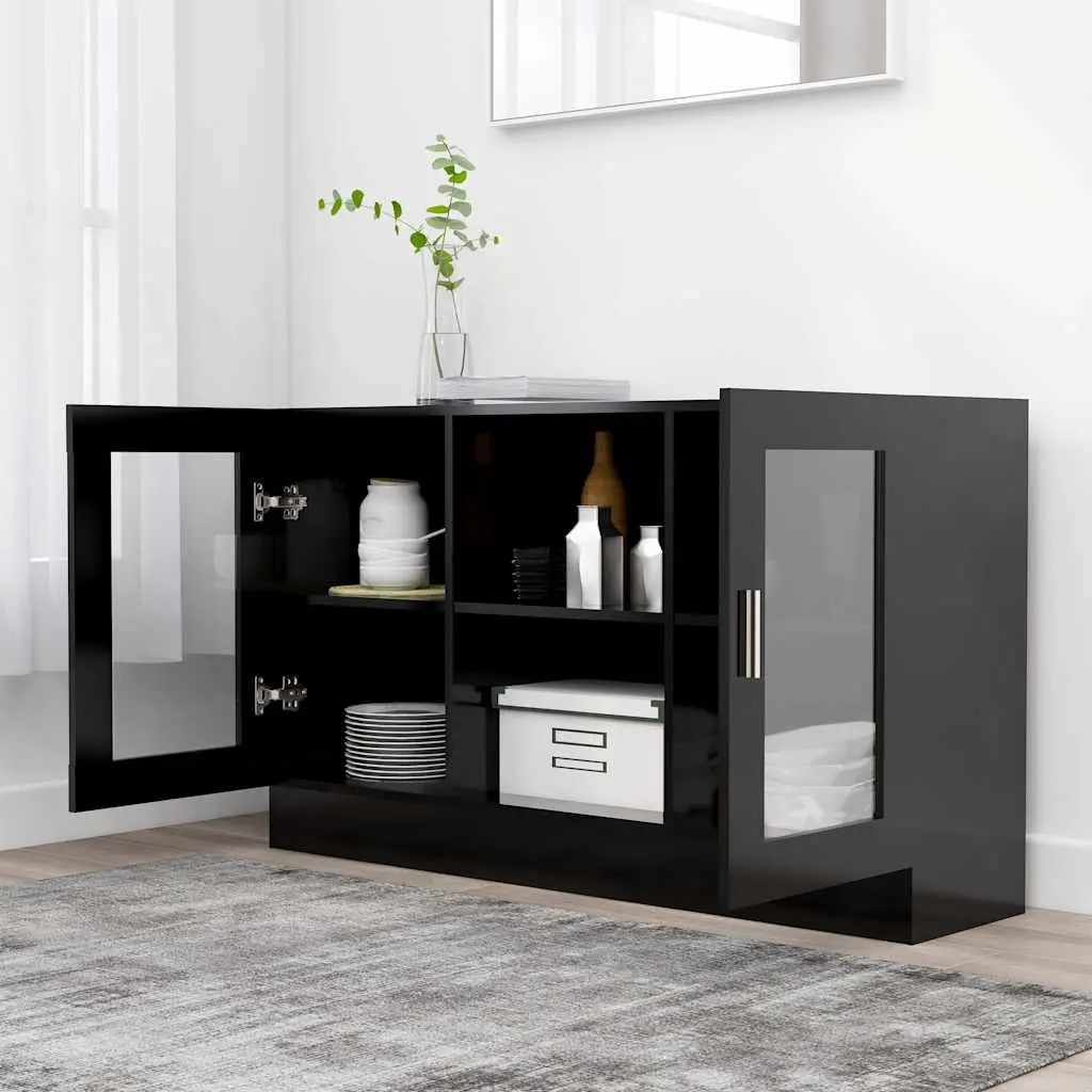 Black Vitrine Cabinet with Durable Build