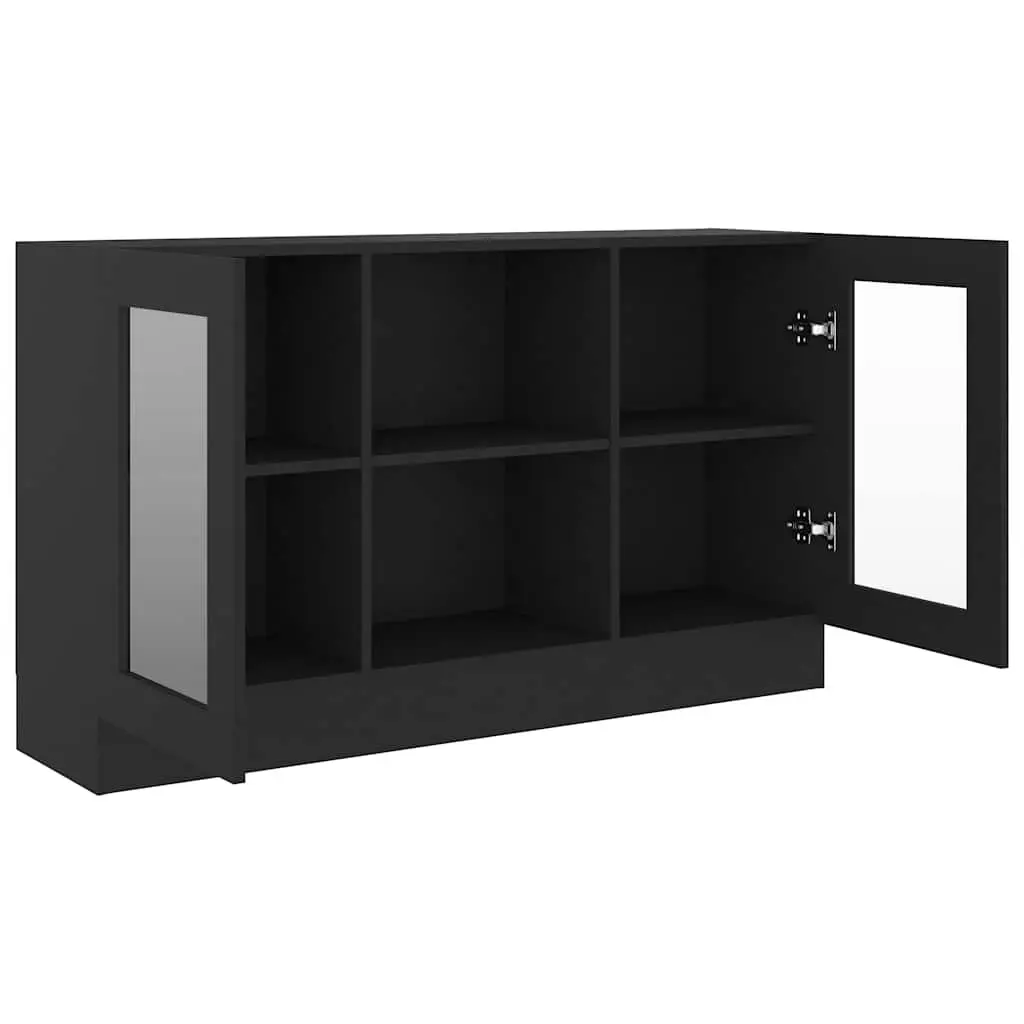 Black Vitrine Cabinet with Durable Build