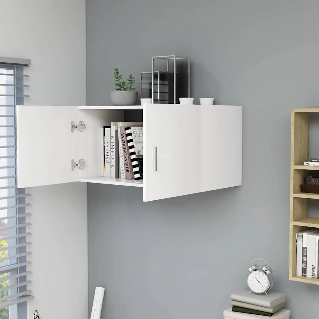 Wall Mounted Cabinet Engineered Wood 80x39x40cm White Storage Shelving Unit with Doors