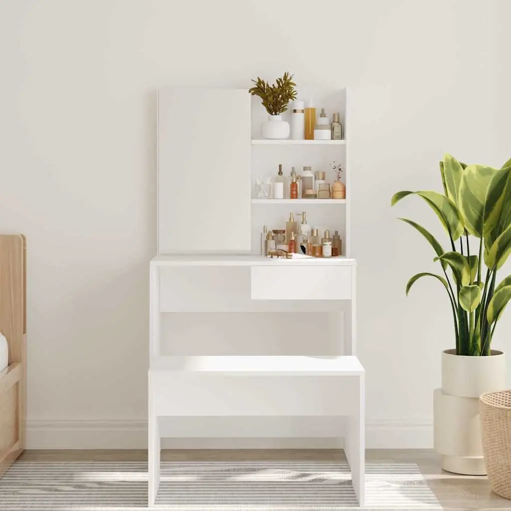 Dressing Table Engineered Wood 74.5 x 40 x 141 cm White