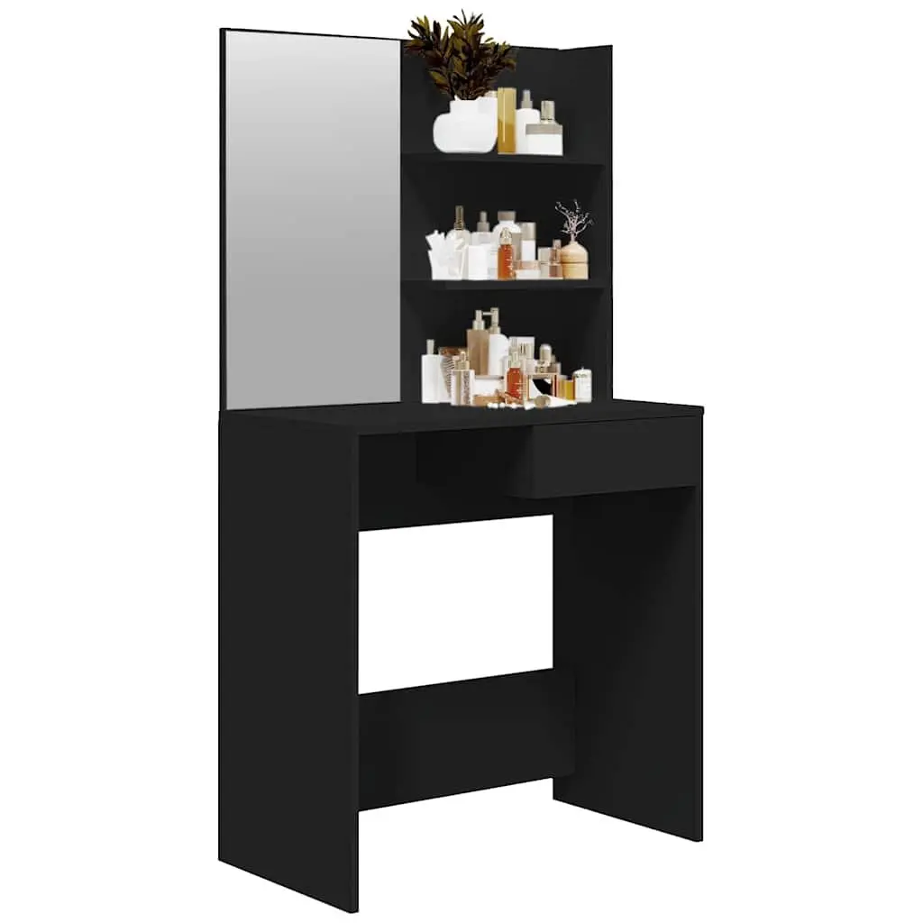 Black Vanity Dressing Table with Mirror