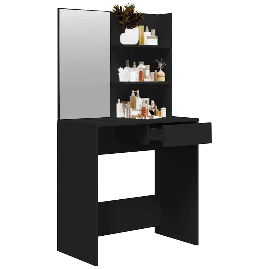 Black Vanity Dressing Table with Mirror