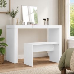 Dressing Stool White 70x35x45 cm Engineered Wood Makeup Table Seat
