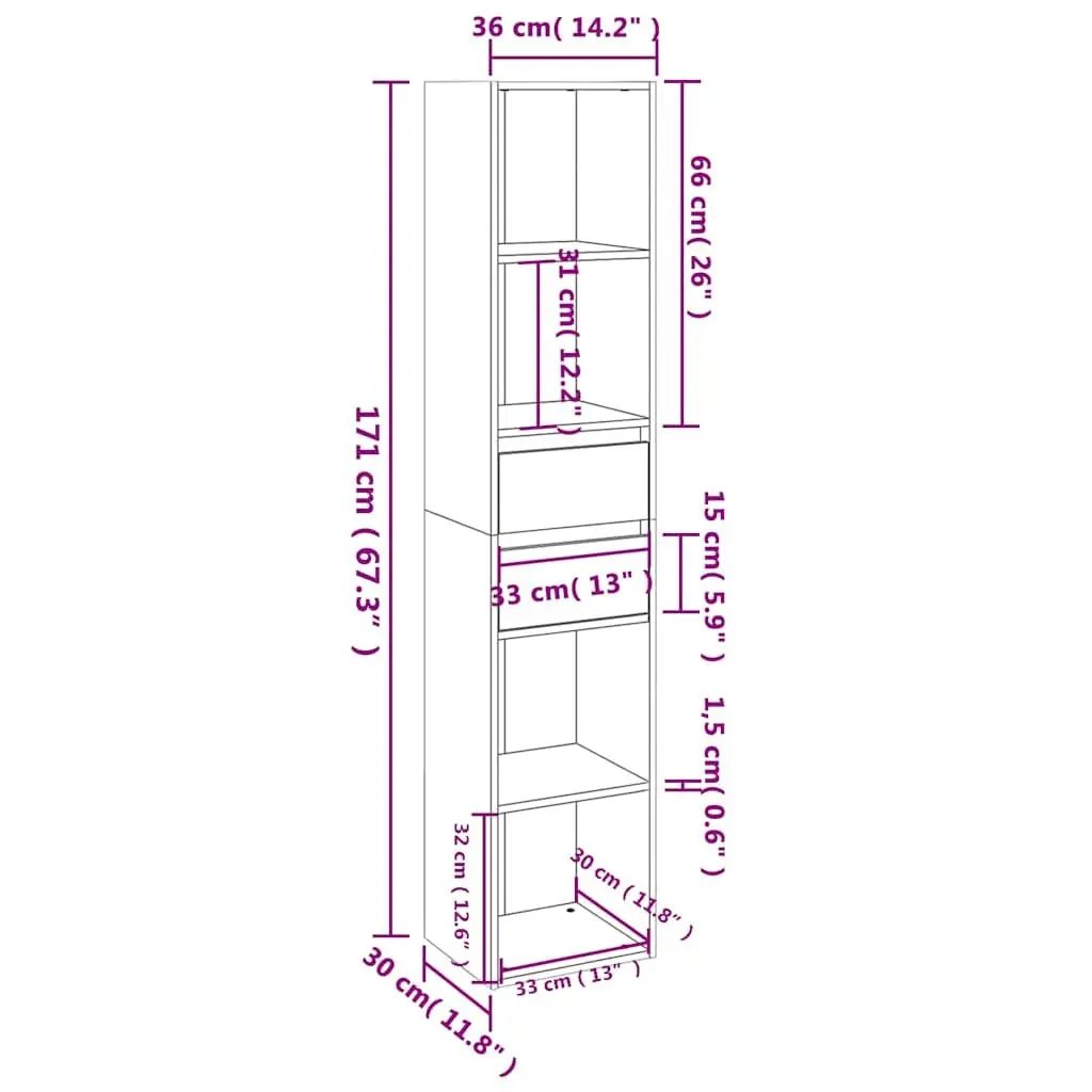 Wall-Mounted Book Cabinet White Storage Shelves Modern Engineered Wood Organizer