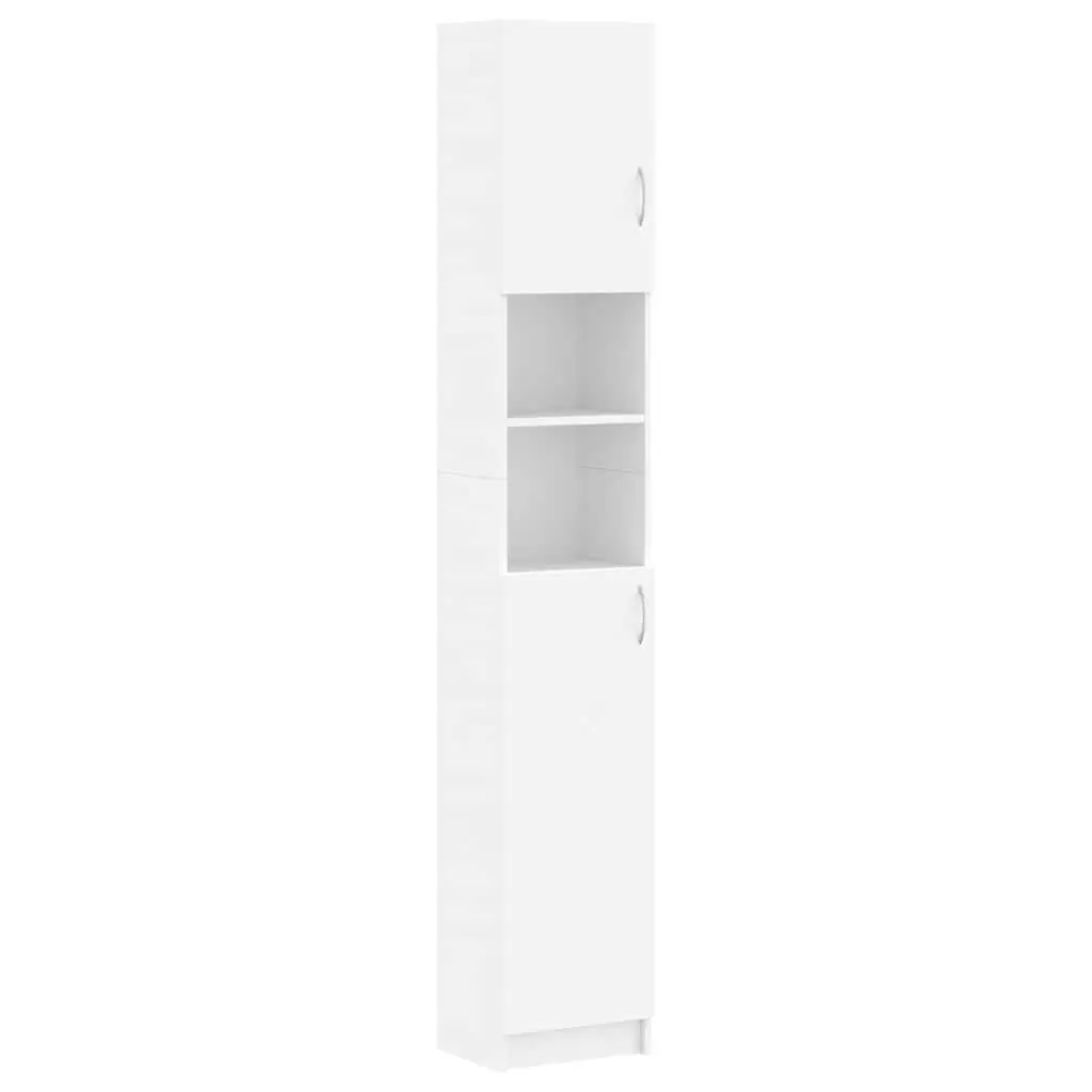 White Bathroom Storage Cabinet with 4 Shelves