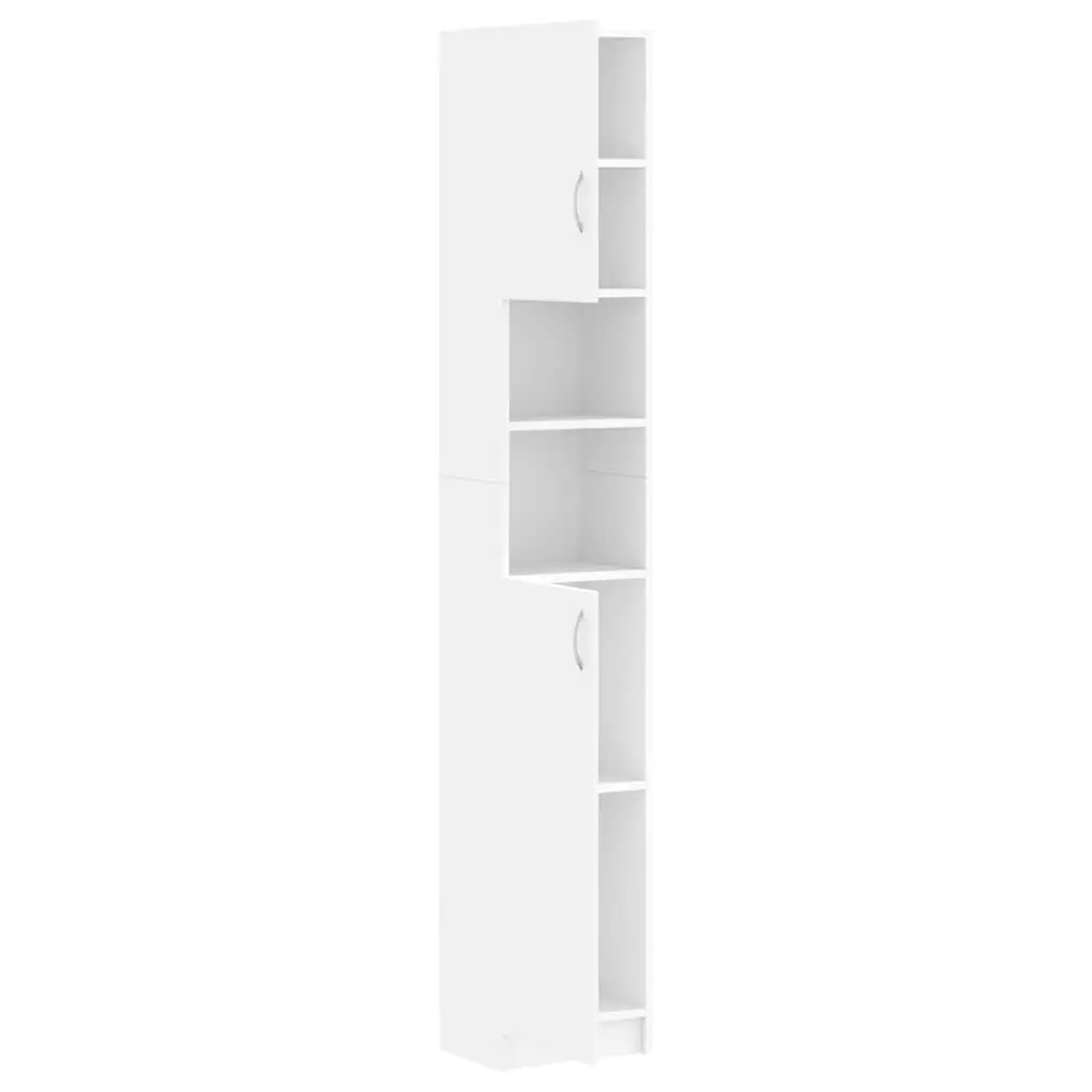 White Bathroom Storage Cabinet with 4 Shelves
