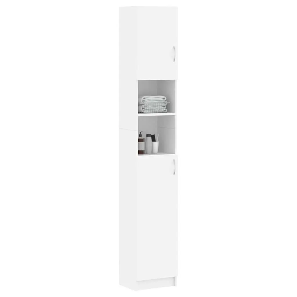 White Bathroom Storage Cabinet with 4 Shelves
