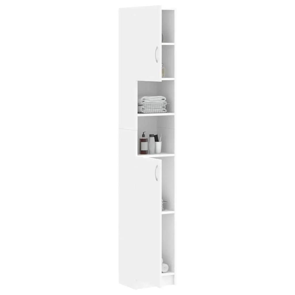White Bathroom Storage Cabinet with 4 Shelves