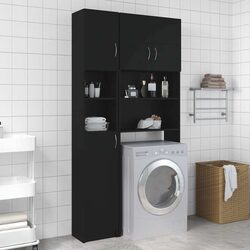 Sturdy Black Bathroom Storage Cabinet with 4 Shelves