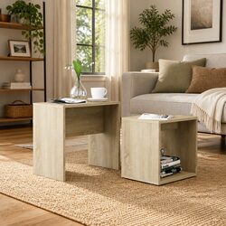 Durable 2-Piece Nesting Coffee Table Set for Living Room