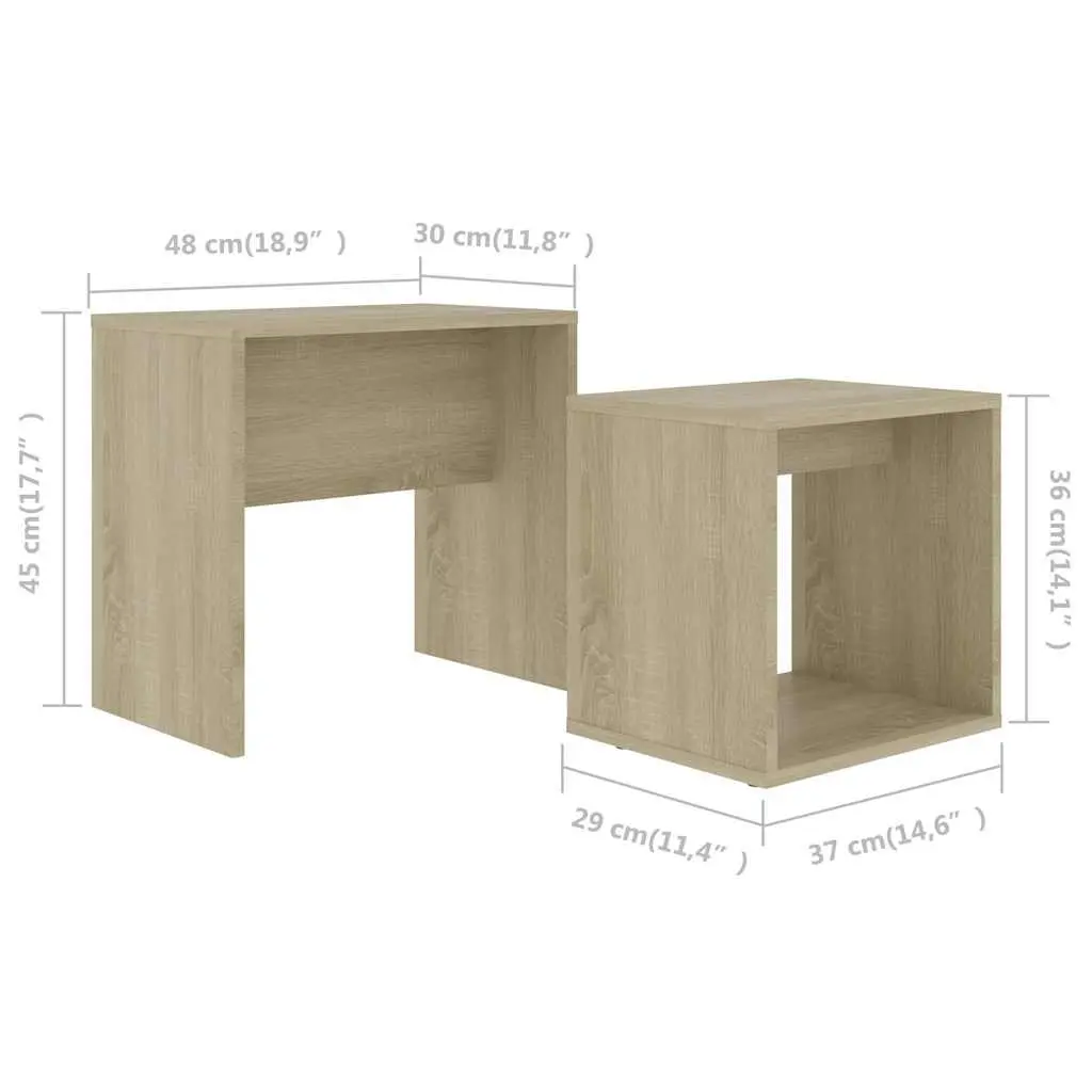 2-Piece Nesting Coffee Table Set for Living Room