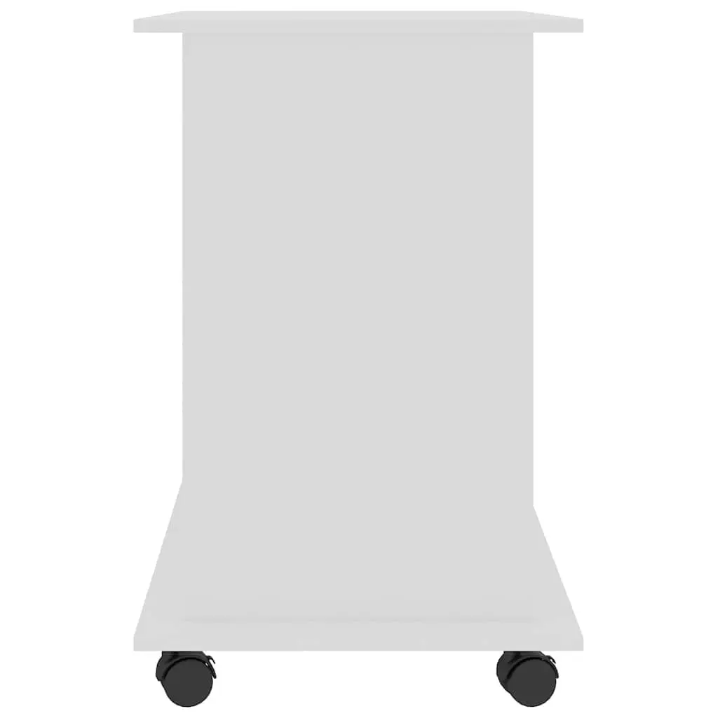 White Computer Desk 80x50x75cm with Castors