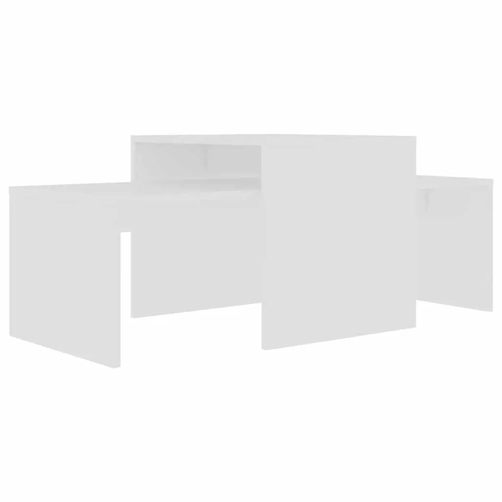 White Nesting Coffee Table Set in Engineered Wood