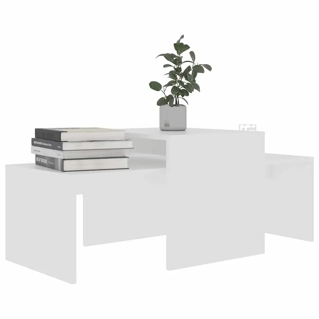 White Nesting Coffee Table Set in Engineered Wood