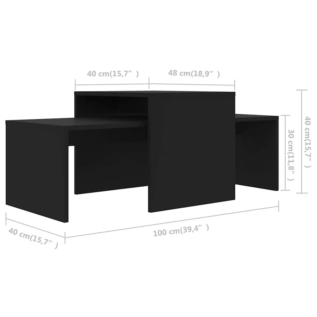 Black Nesting Tables Set for Living Rooms