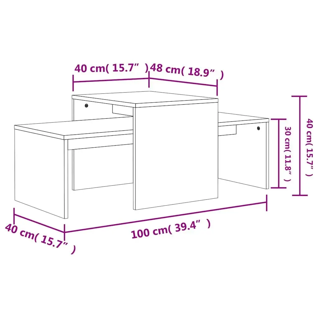 Grey Nesting Tables for Living Room Use