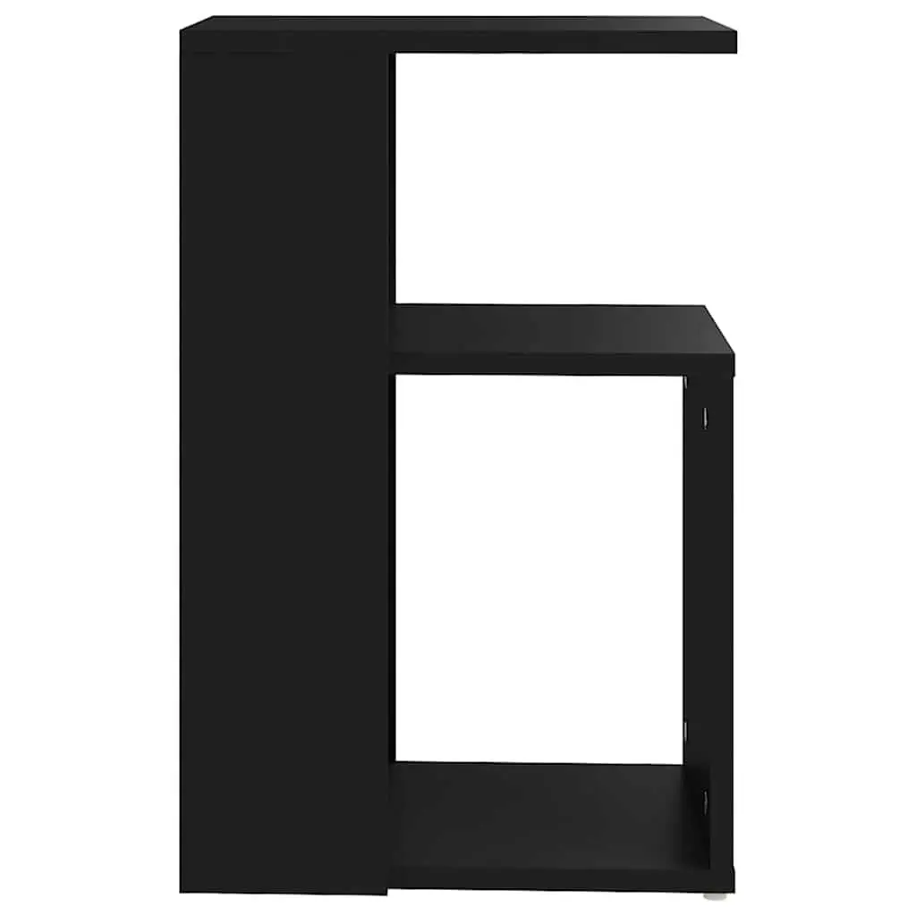 Black Modern Side Table with Storage