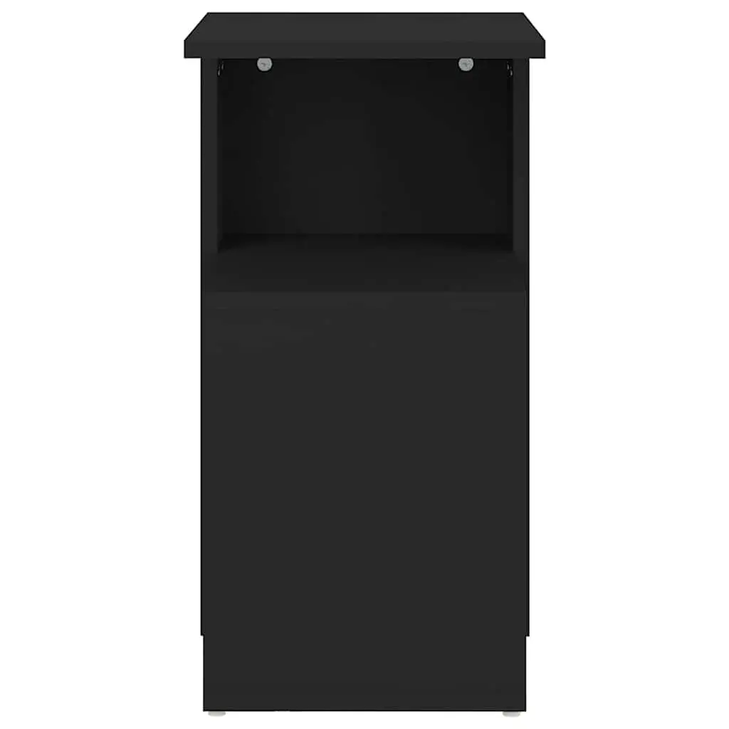 Black Modern Side Table with Storage