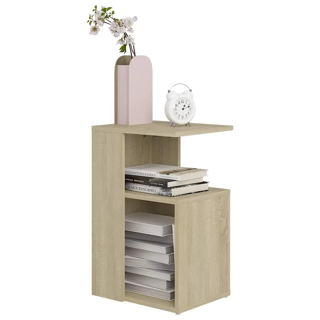 Side Table Engineered Wood 36x30x56cm Brown