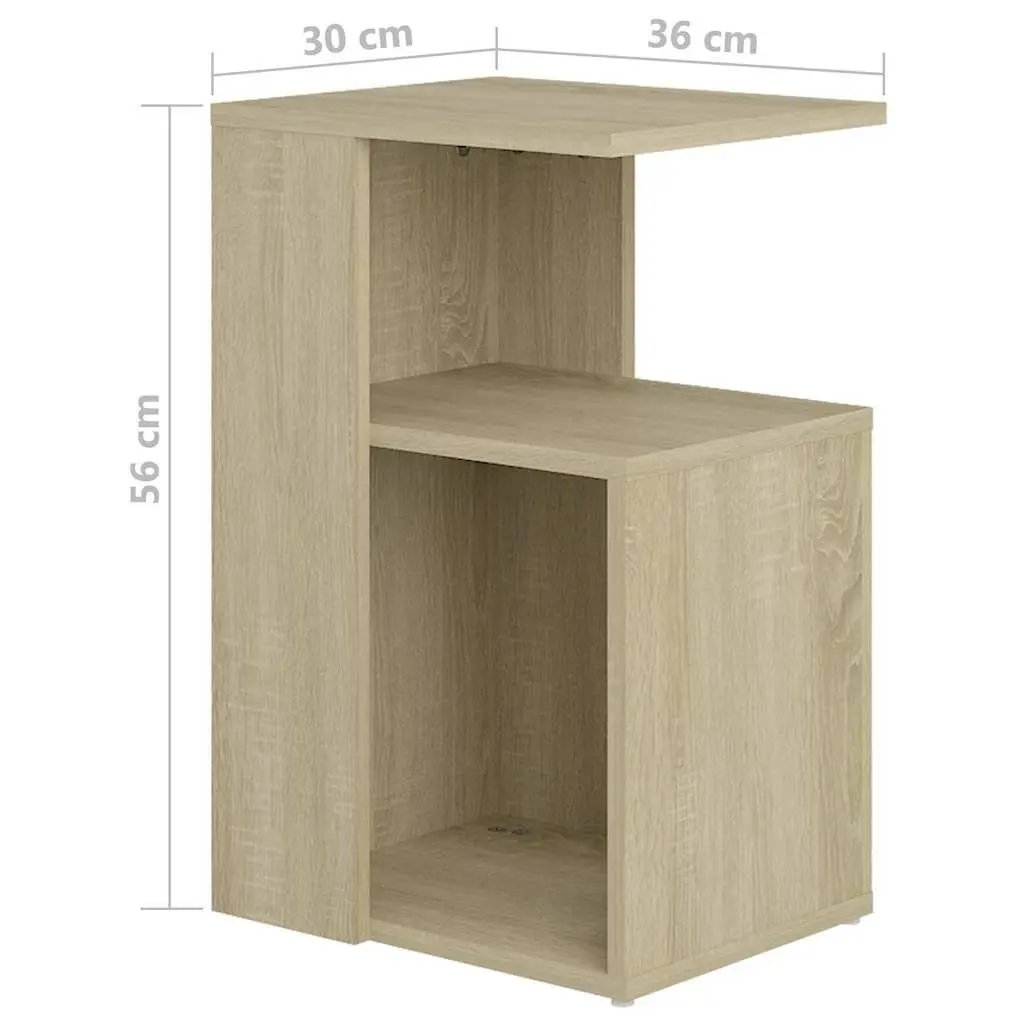 Side Table Engineered Wood 36x30x56cm Brown