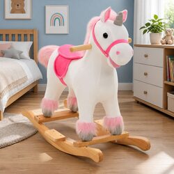 Sturdy Rocking Unicorn Plush Toy for Kids