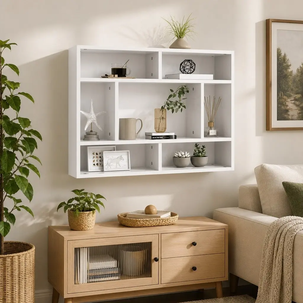 Wall Shelf White 75x16x55 cm for Storage & Display
