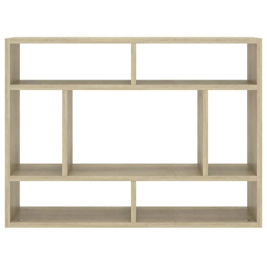 Wall Shelf Sonoma Oak Open Compartment Storage Display Shelving Unit 75x16x55cm