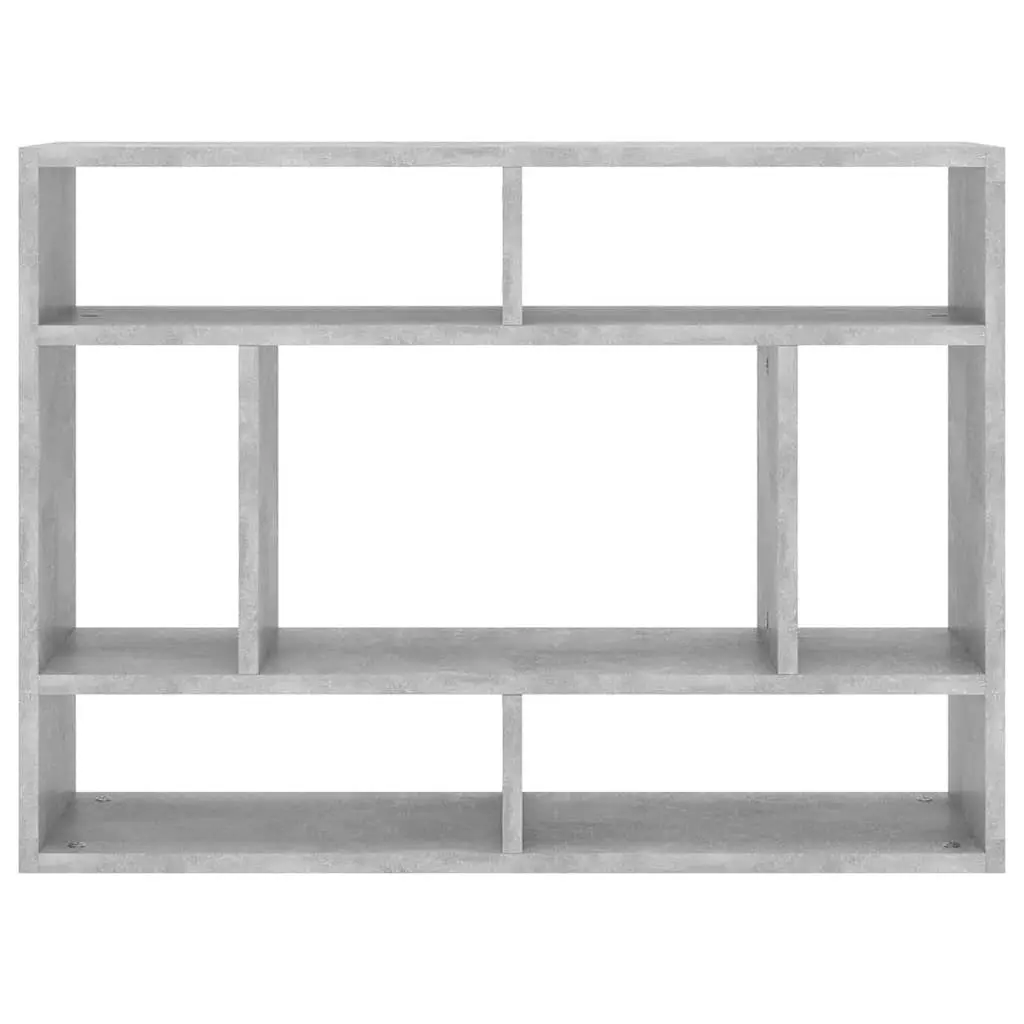 Wall Shelf Engineered Wood 75 x 16 x 55 cm Grey Storage Display Unit Open Compartments Home Shelving Organizer