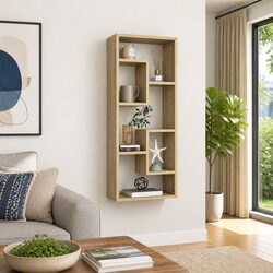 Engineered Wood Wall Shelf with Open Compartments