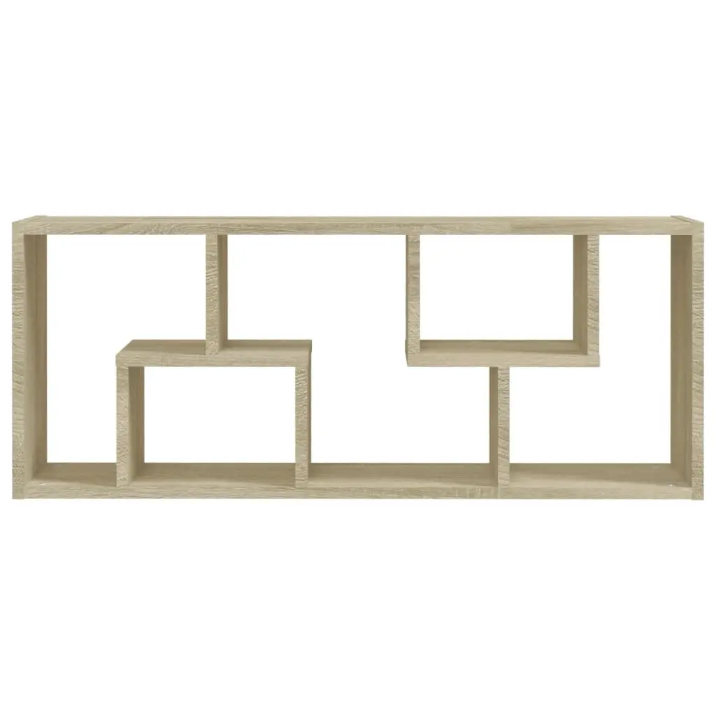 Engineered Wood Wall Shelf with Open Compartments
