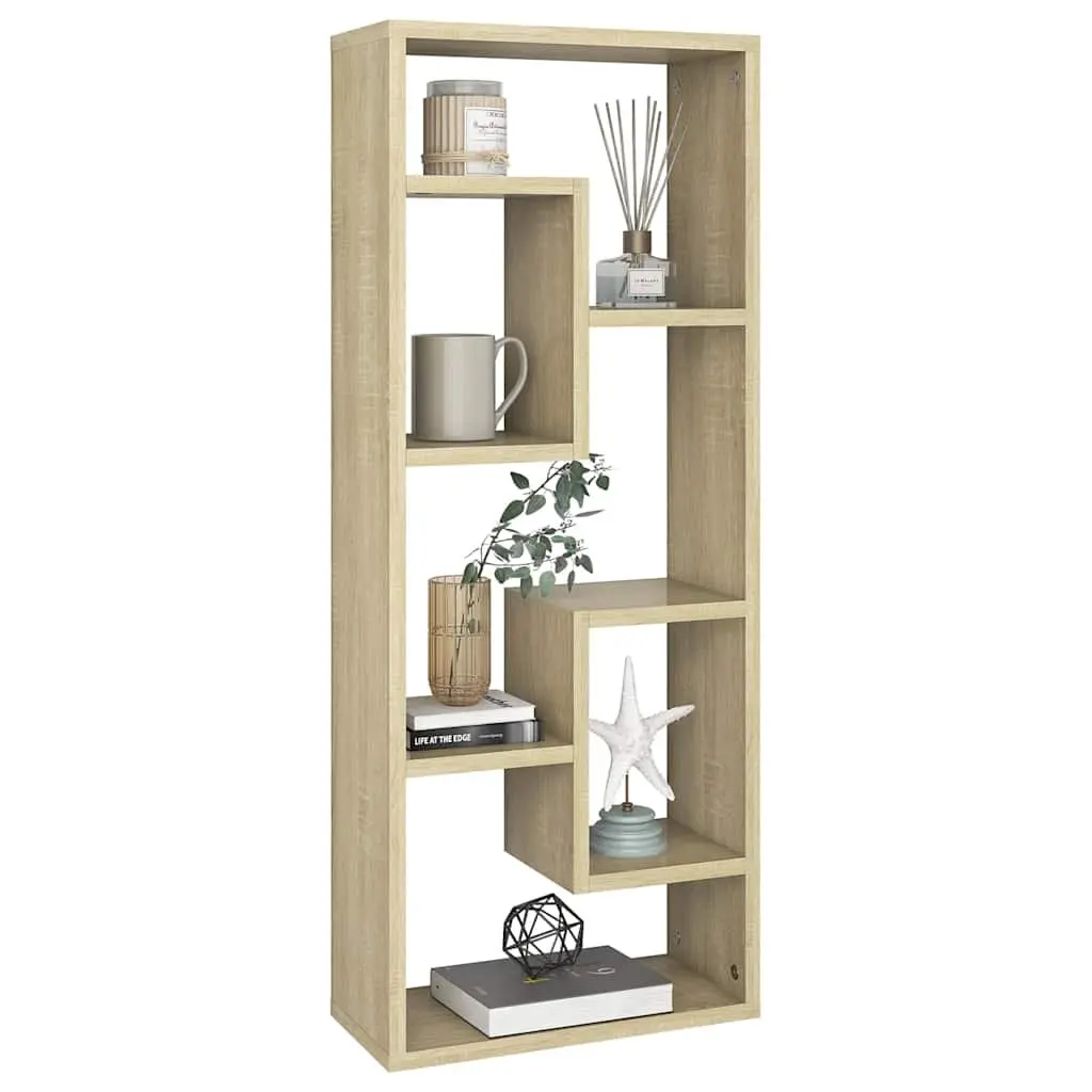 Engineered Wood Wall Shelf with Open Compartments