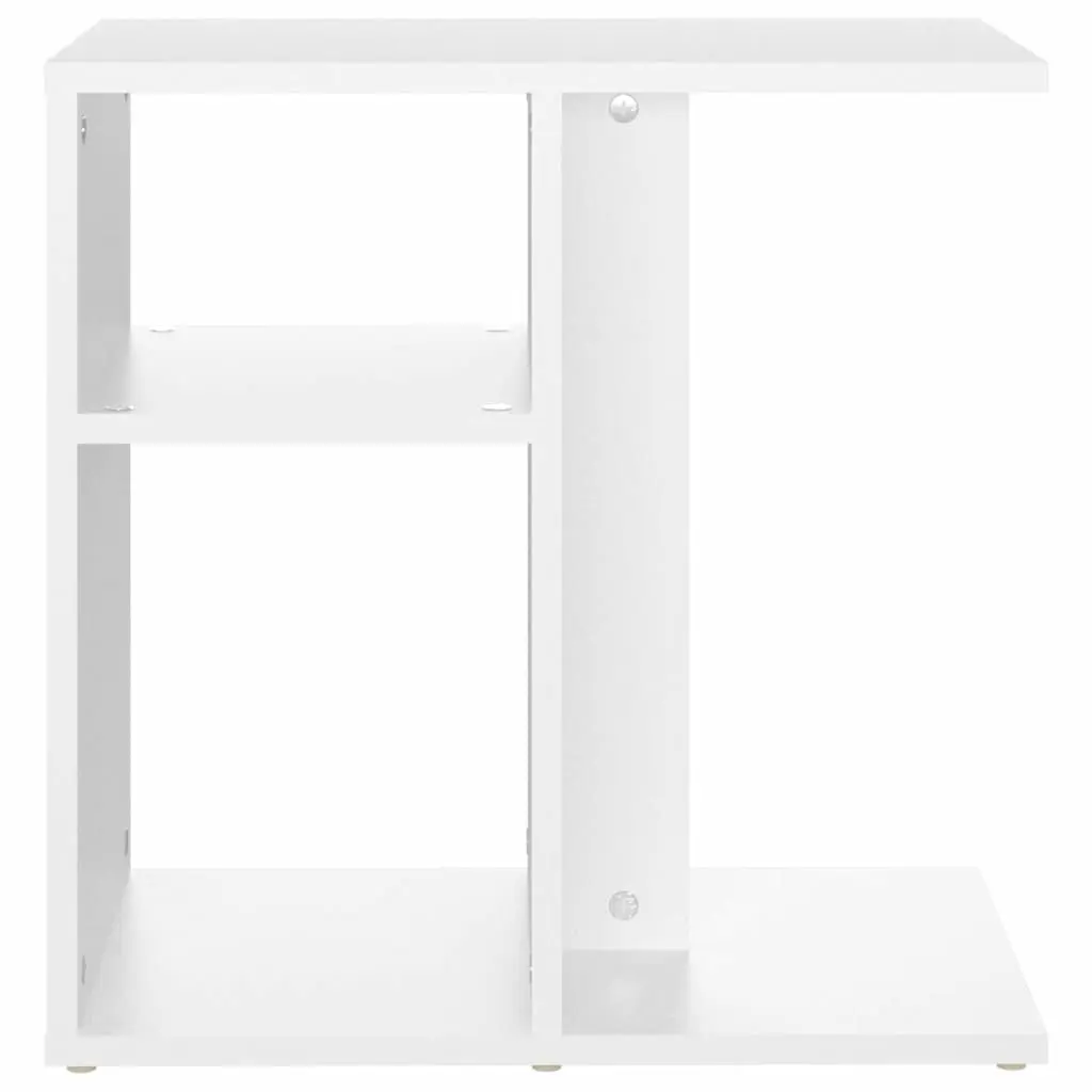 White Side Table for Living Room and Storage