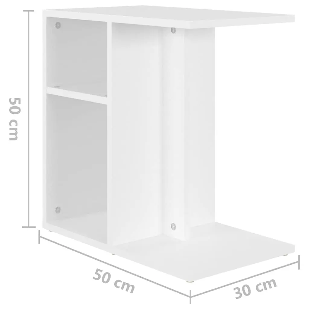 White Side Table for Living Room and Storage