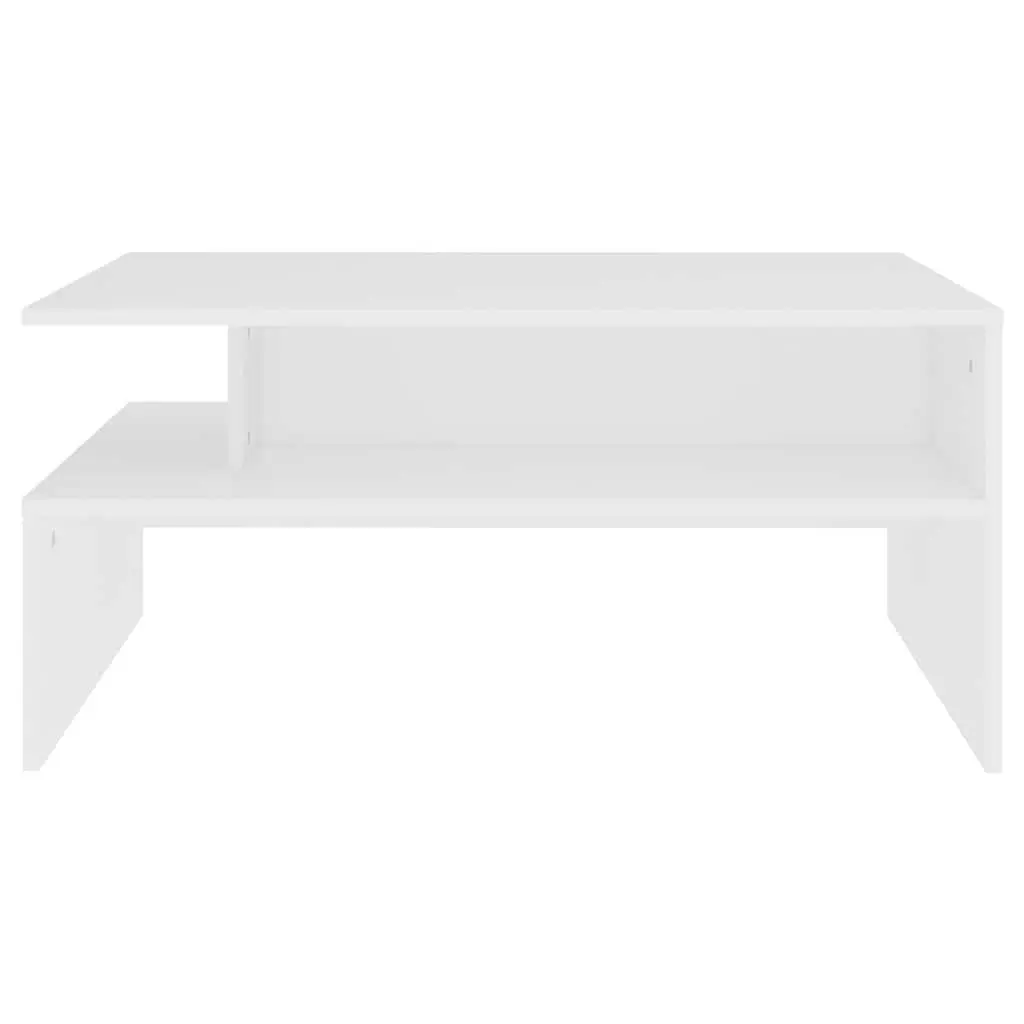 White Coffee Table with Storage Shelf