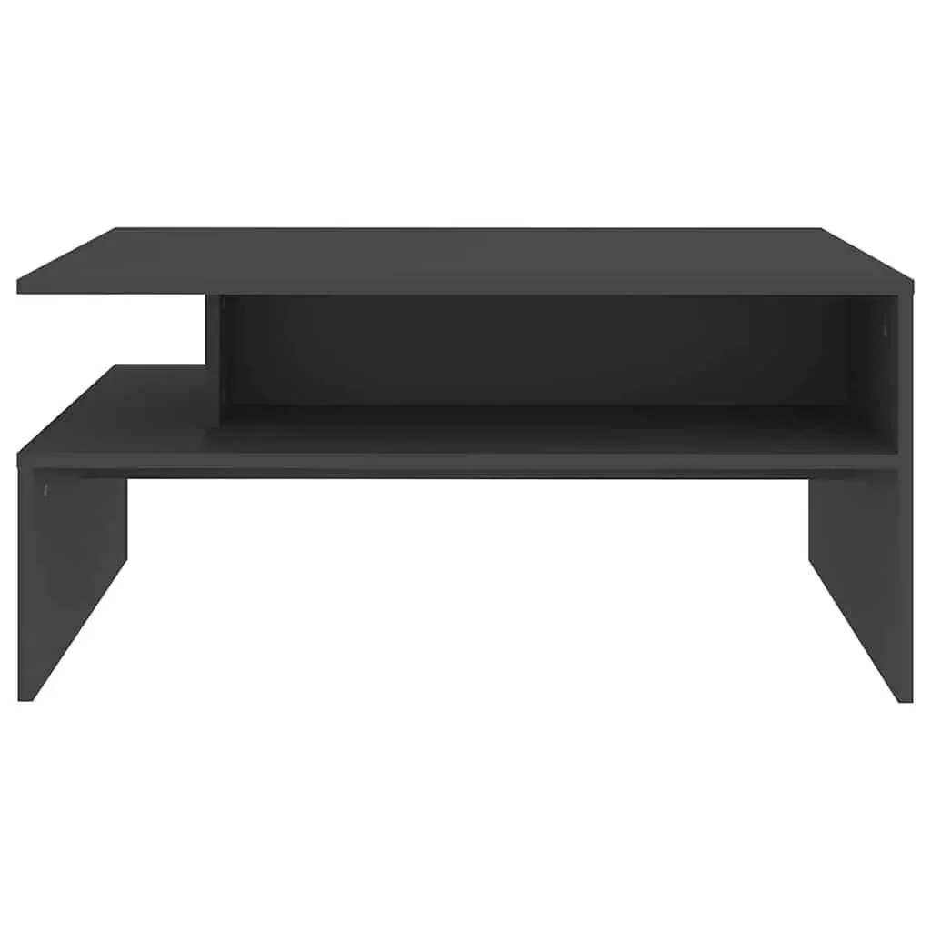 Grey Coffee Table with Spacious Storage Shelf