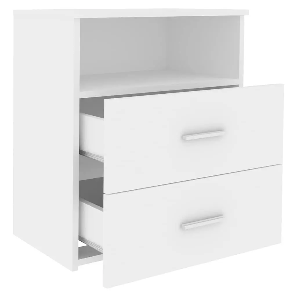 Bedside Tables White 50 x 32 x 60 cm 2 pcs Nightstand Cabinet Storage Drawers Shelf